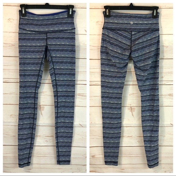 Lululemon Wunder Under Pant III Space Dye Twist Sapphire Blue Multi Leggings - Picture 1 of 11